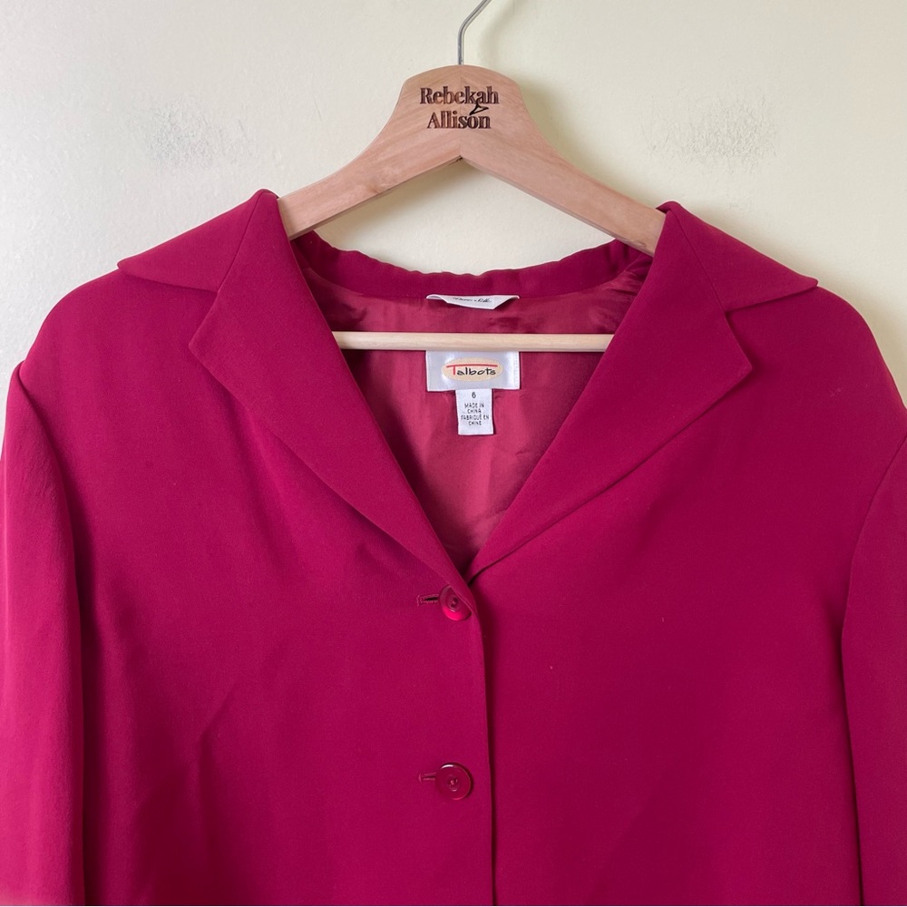 Talbots Raspberry 100% Silk Set! Silk Button Up T… - image 2